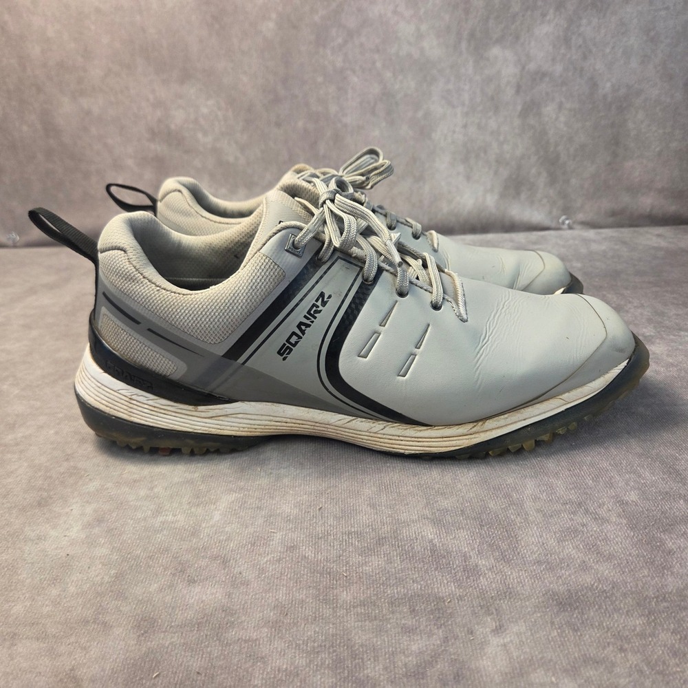 SQAIRZ Speed Golf Shoes Mens 10.5 Gray Black Square Toe Spiked Performance S673B